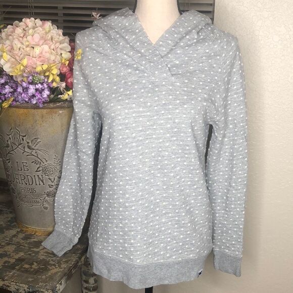 Vineyard Vines Gray with White Polka Dots Hooded Top - Picture 1 of 11